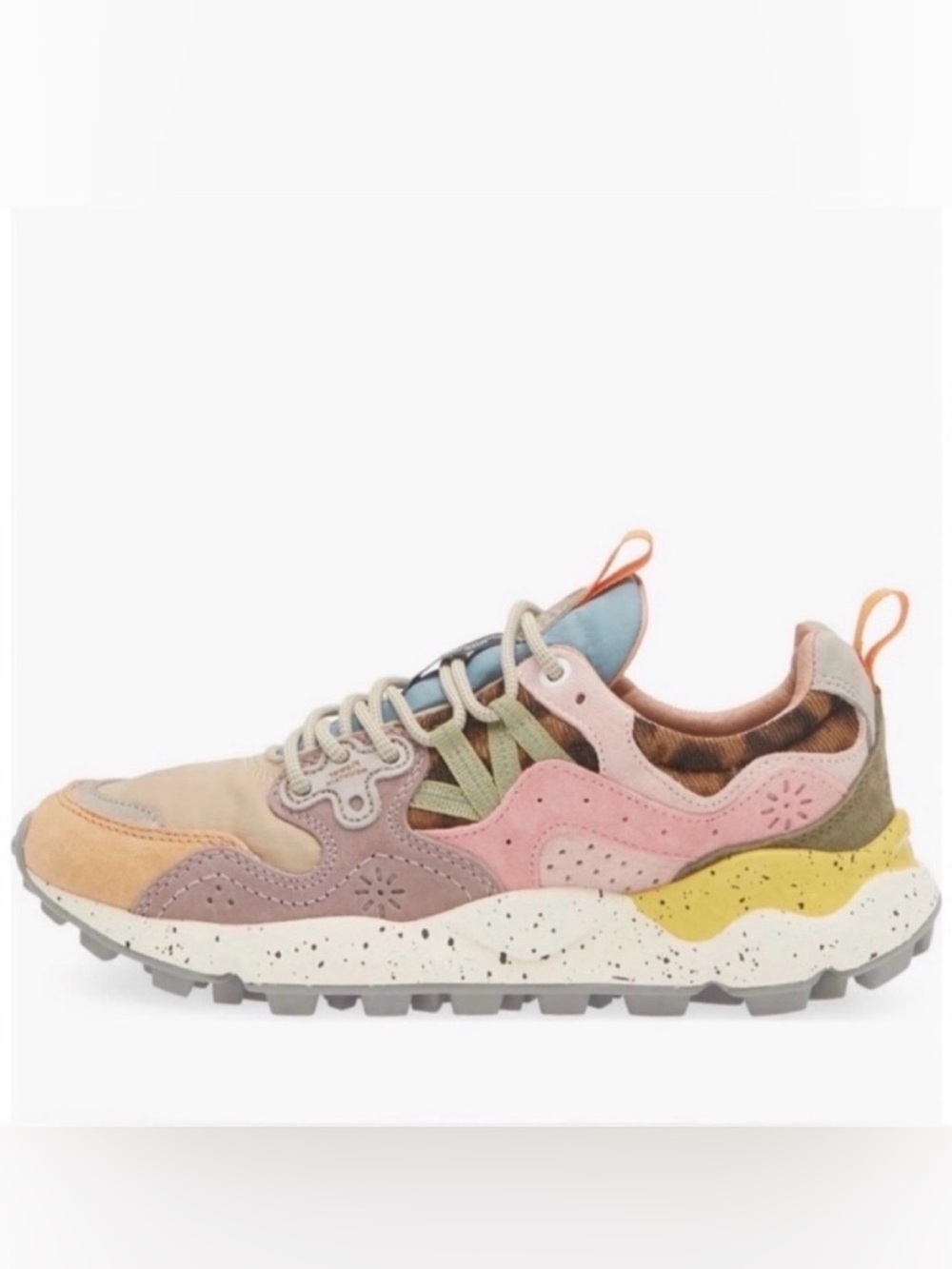 NWT Flower Mountain Yamano 3 Sneaker in Leopard- Light Mustard - Grey - Cipria